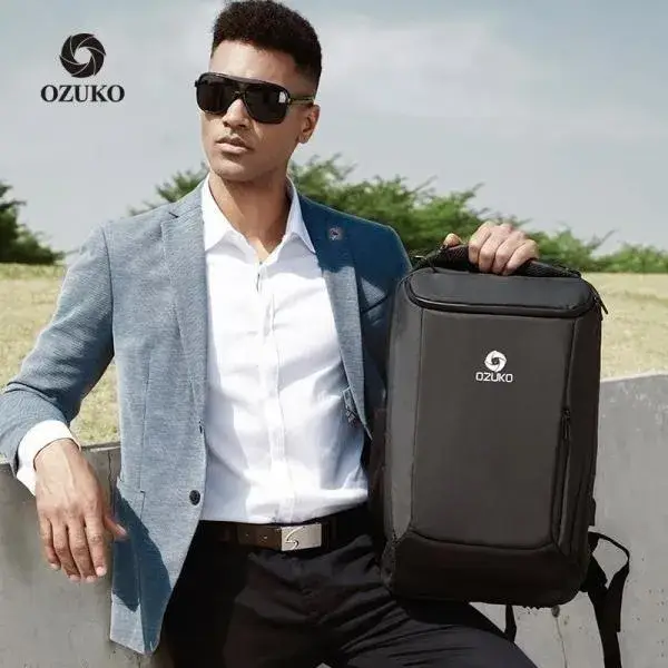 OZUKO 9060L Laptop Backpack Multifunction Large-Capacity Waterproof Business Travel Bag with USB Charging Port