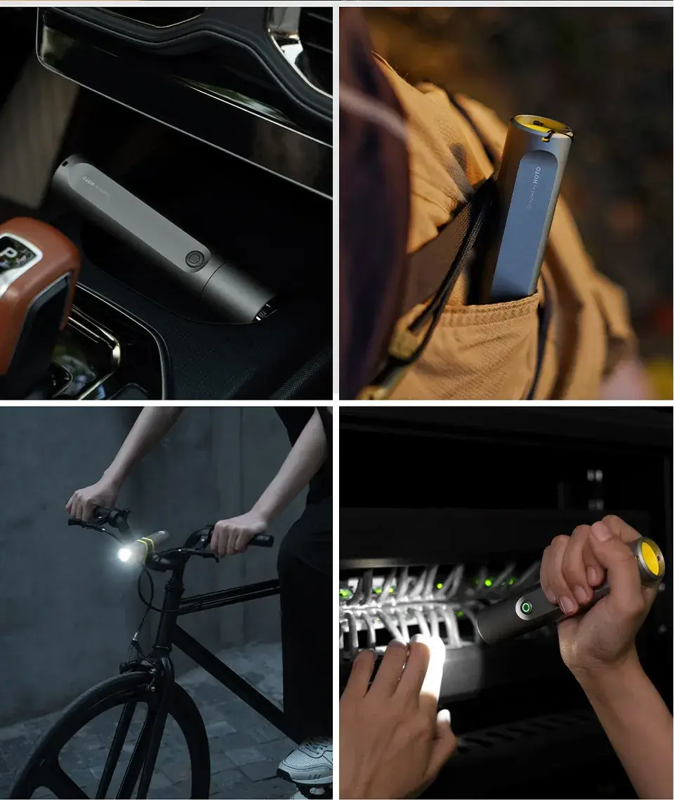 HOTO Flashlight Fit Rechargeable Waterproof LED Torch with Dustproof Design