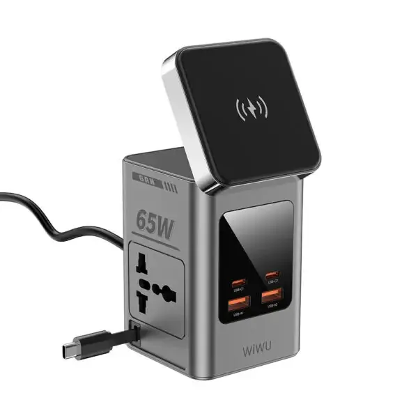 WiWU WI-W040 8-in-1 65W GaN Desktop Power Station