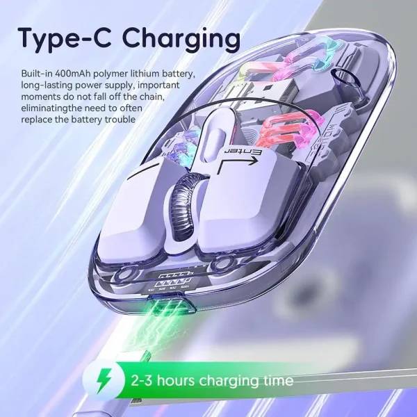 COTECi OF-026-WH Magic Crystal IV Wireless & Bluetooth Dual-Mode Mouse