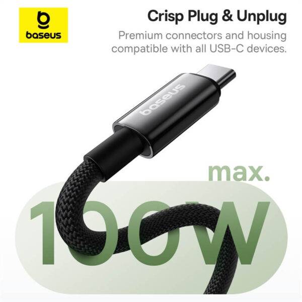Baseus Tungsten Gold Series 100W Fast Charging Cable USB-C to USB-C 1m