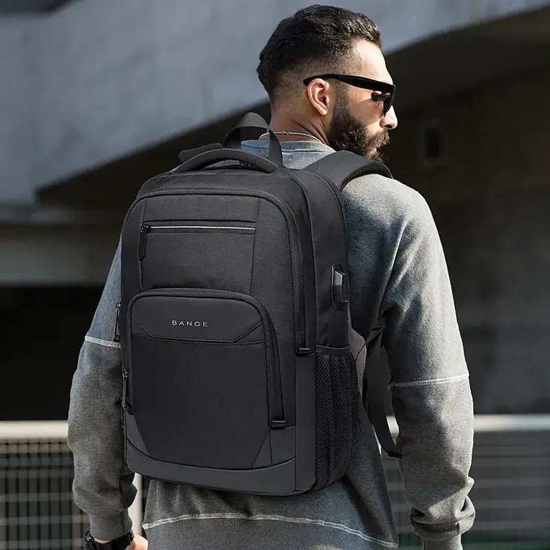BANGE BG-1922 16-Inch Waterproof Oxford Laptop Backpack for Men with USB Charging Port