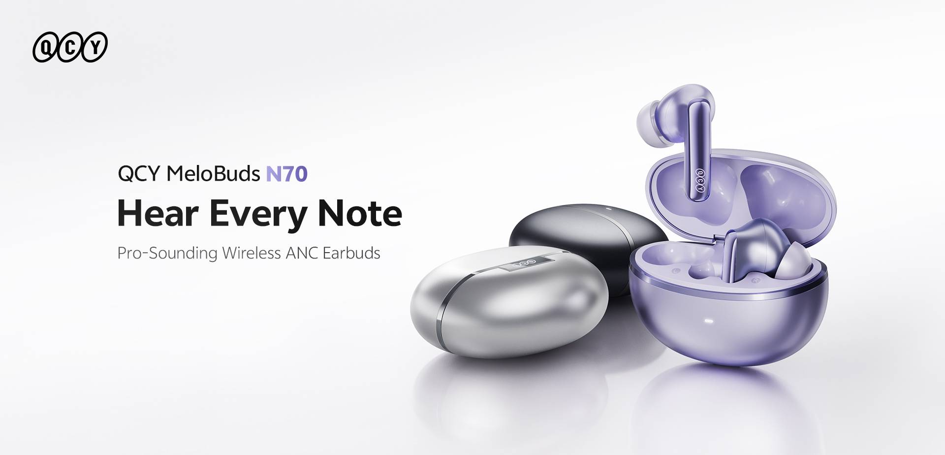 QCY MeloBuds N70 True Wireless Earbuds with 56dB Adaptive ANC & LDAC