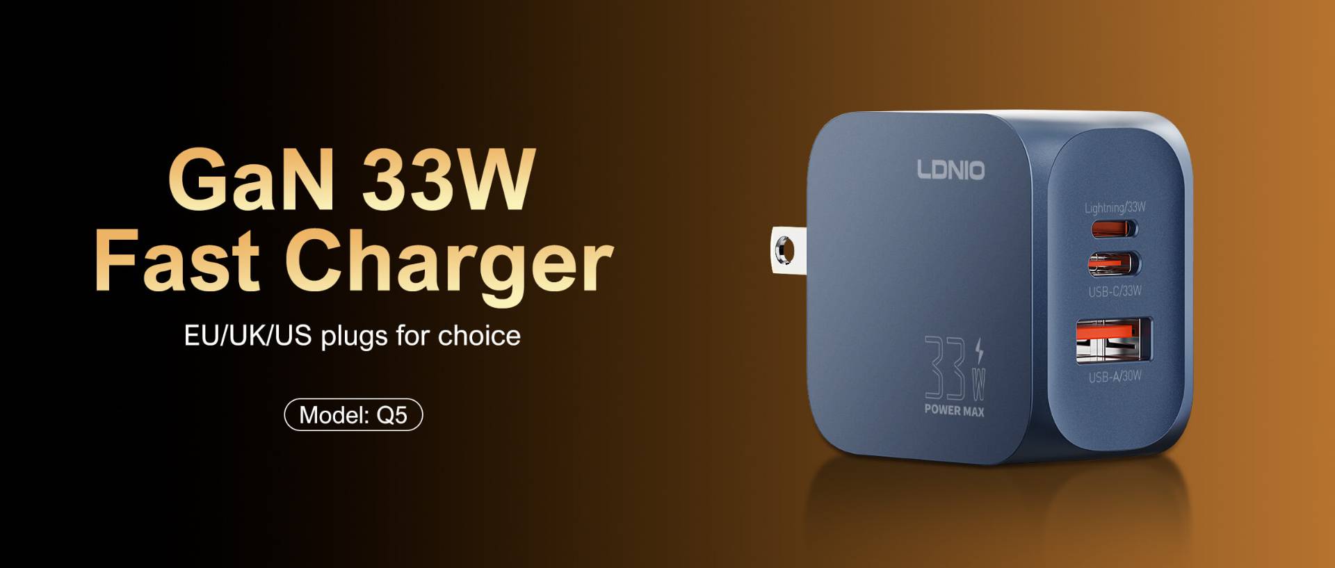 LDNIO Q5 33W USB-C & USB-A Super Fast Wall Charger
