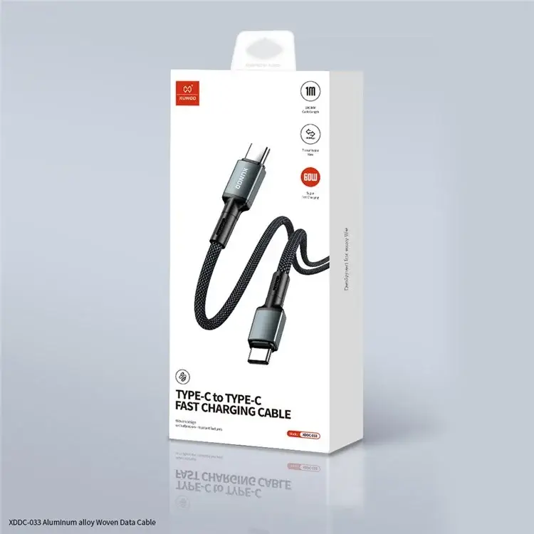 XUNDD XDDC-033 1m 60W USB-C to USB-C Aluminum Alloy Braided Fast Charging Data Cable