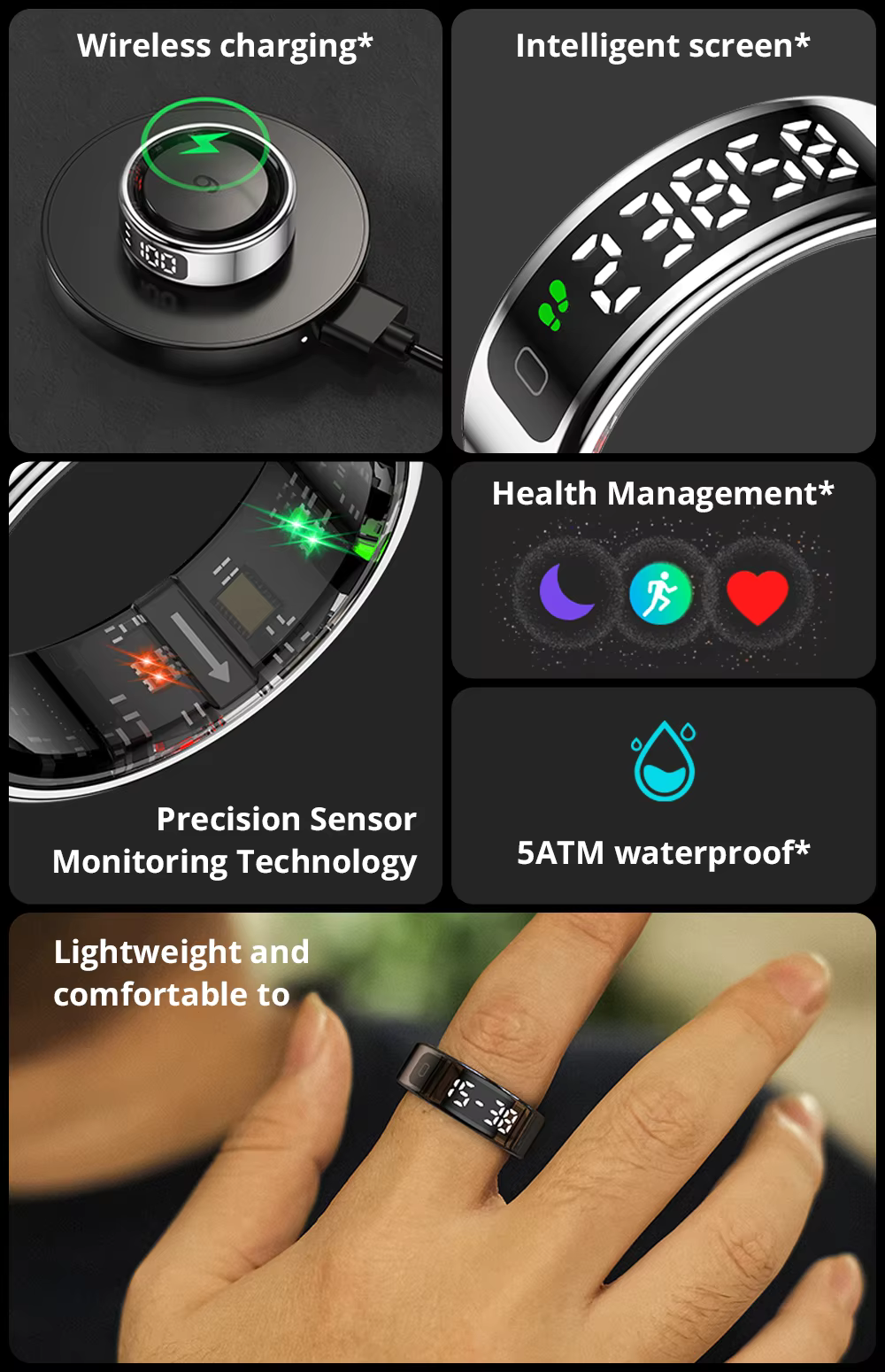 COLMI R12 Smart Ring Touchscreen Fitness & Health Tracker with Display