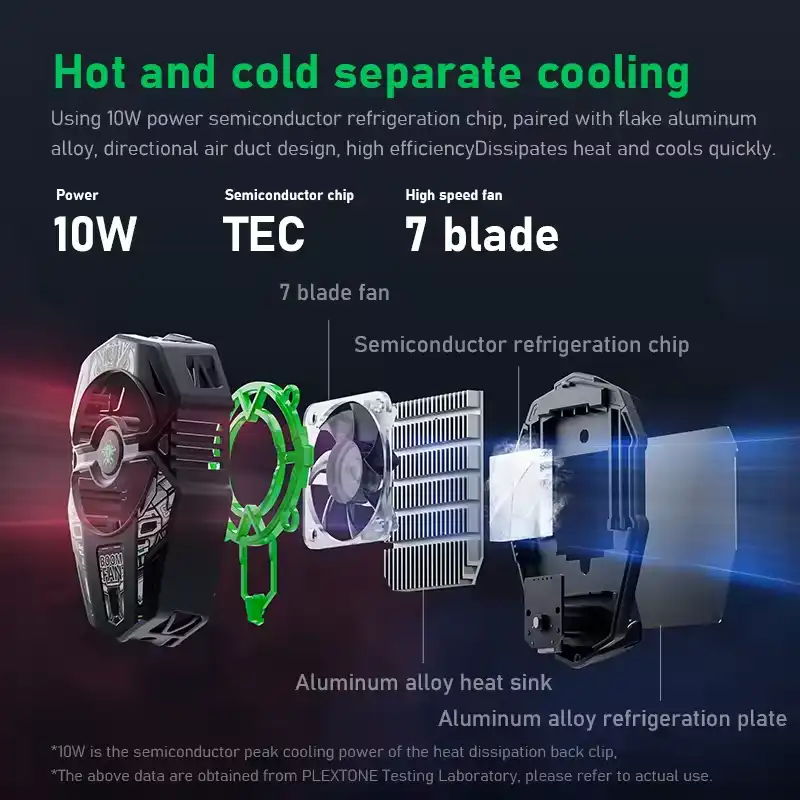 Plextone EX2 Plus RGB Magnetic Radiator Phones Cooling Fan