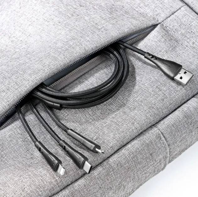 Mcdodo CA-696 3-in-1 Multi-Device Charging Cable USB to Type-C, Lightning & Micro USB