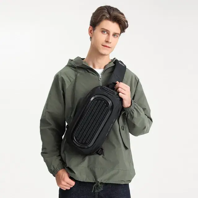 Ozuko 9562 Men's Stylish Waterproof Anti-Theft Crossbody Chest Bag