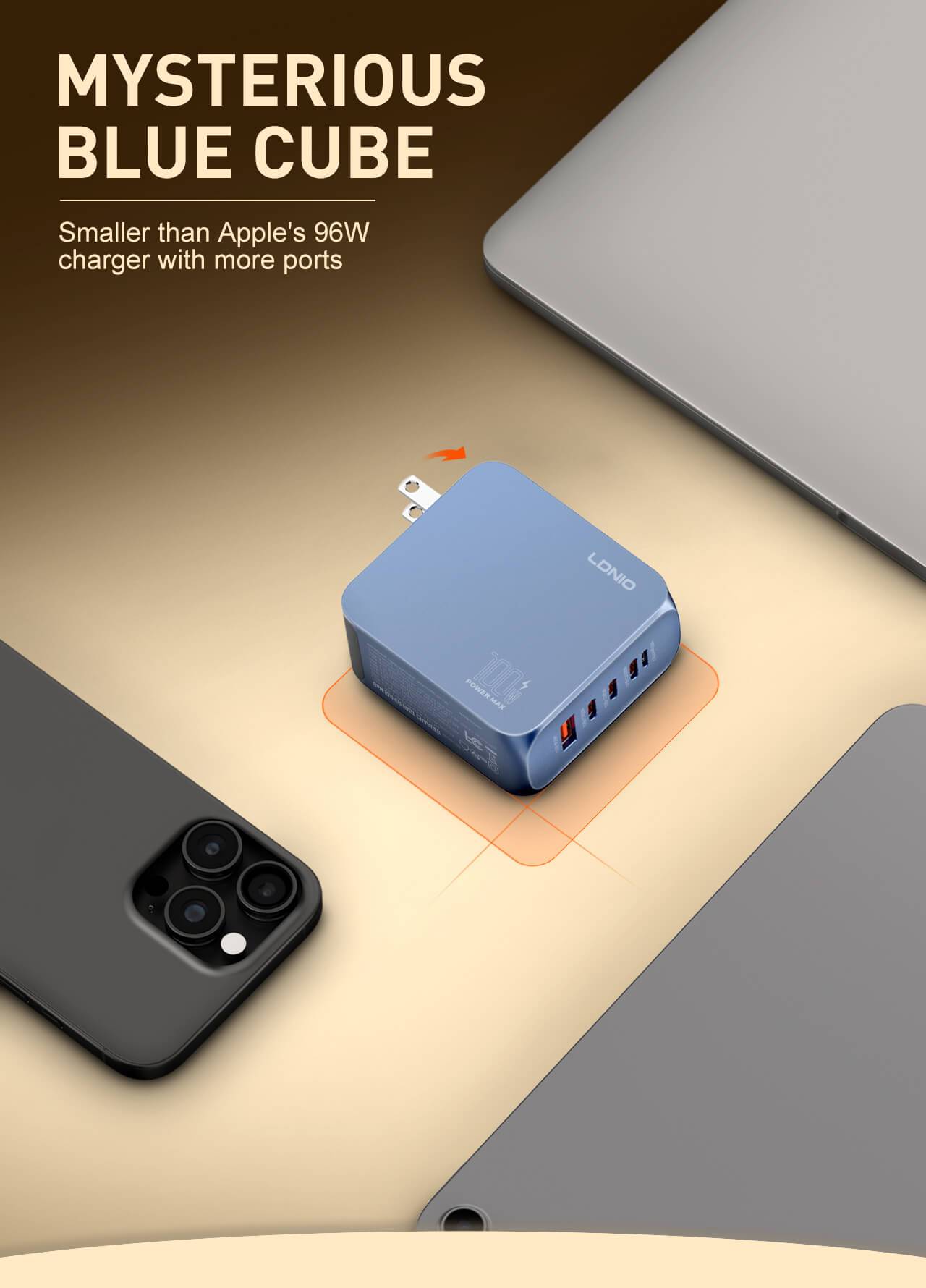 LDNIO Q8 100W GaN Multi-Port Super-Fast Charger