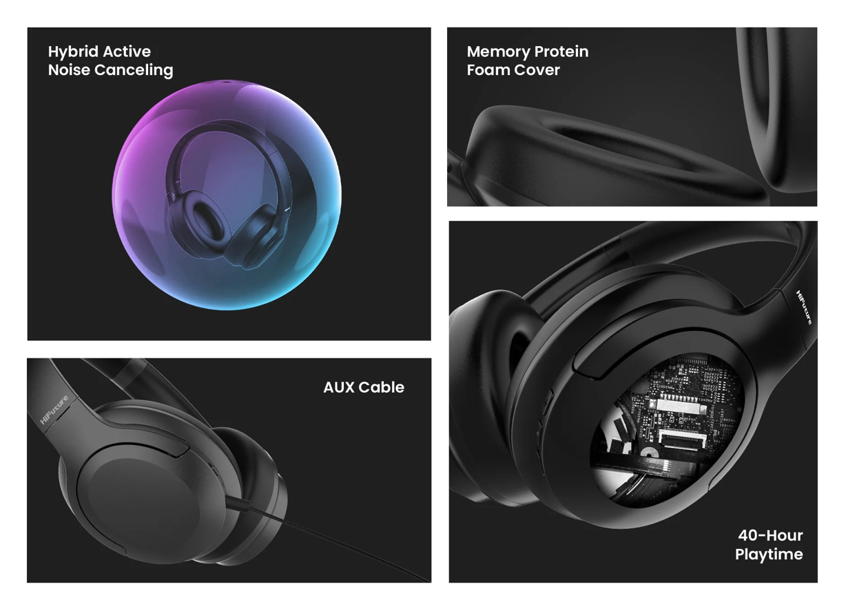 HiFuture Future Tour ANC Over-Ear Headphones
