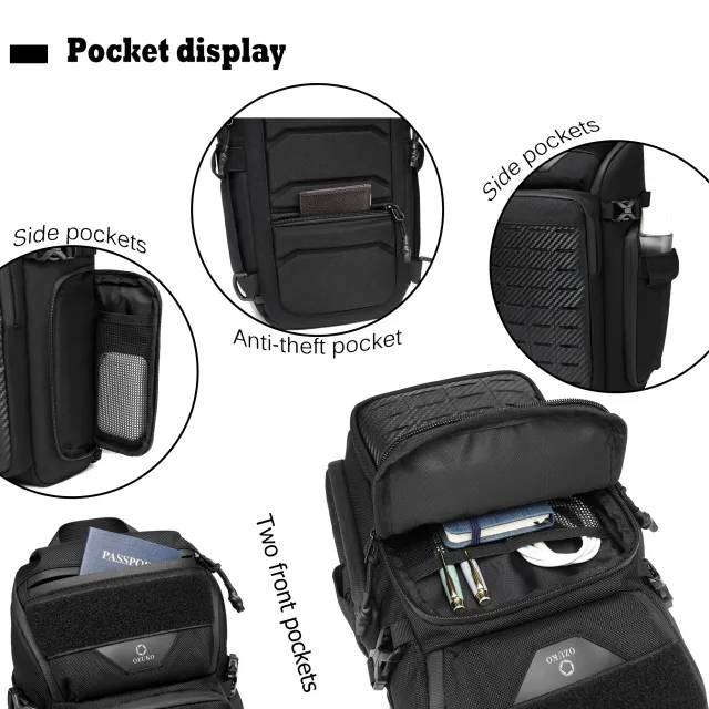 Ozuko 9680 Tactical EDC Sling Crossbody Backpack