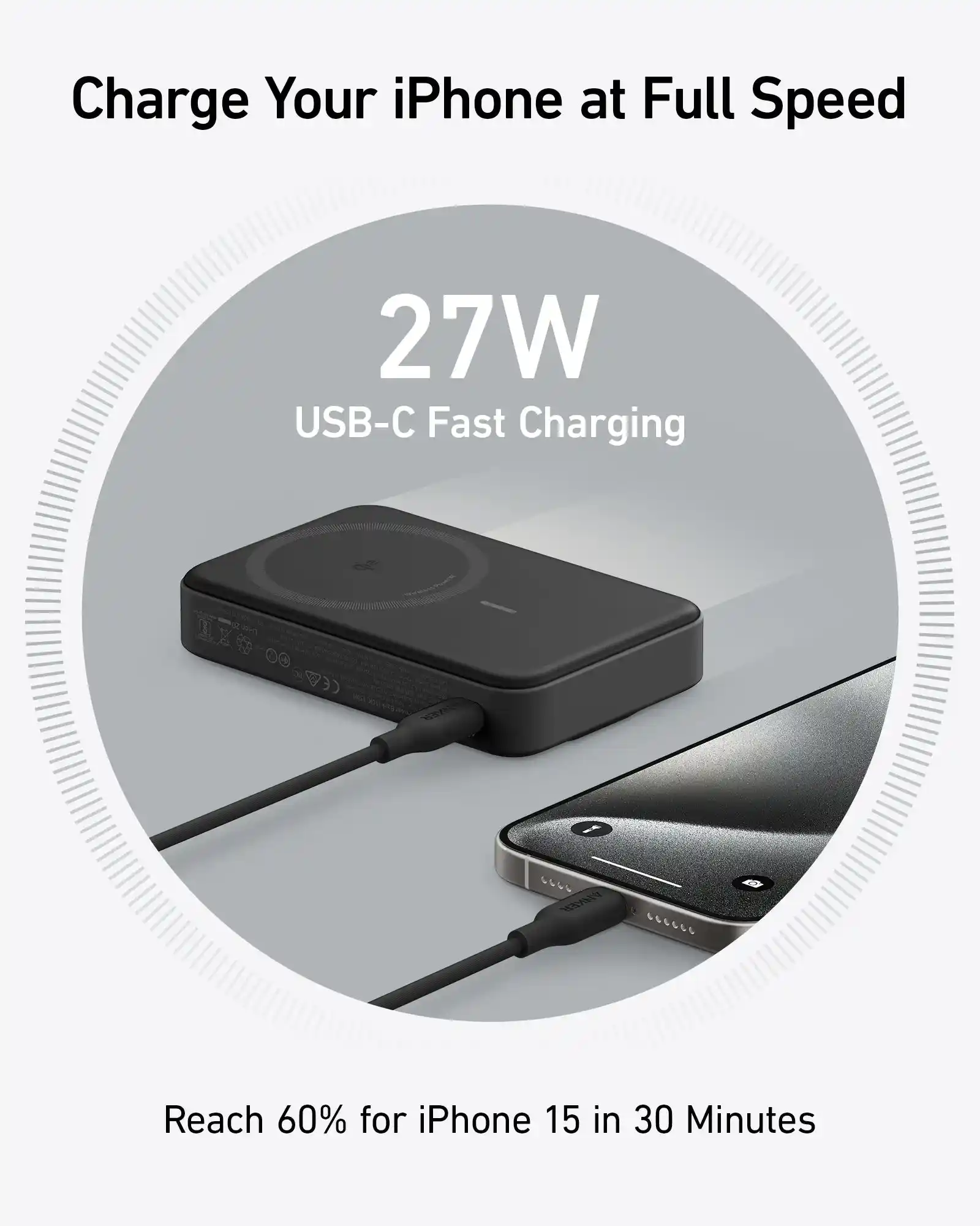 Anker A1654 Ultra-Fast Charging Power Bank with Magnetic Wireless Charging