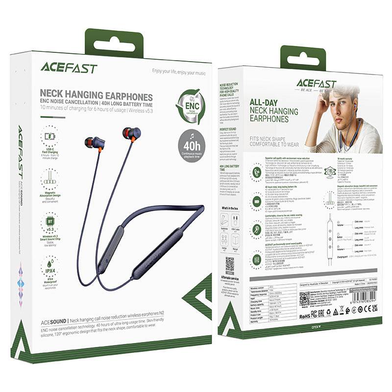 ACEFAST N2 ENC Wireless Neckband Headphones