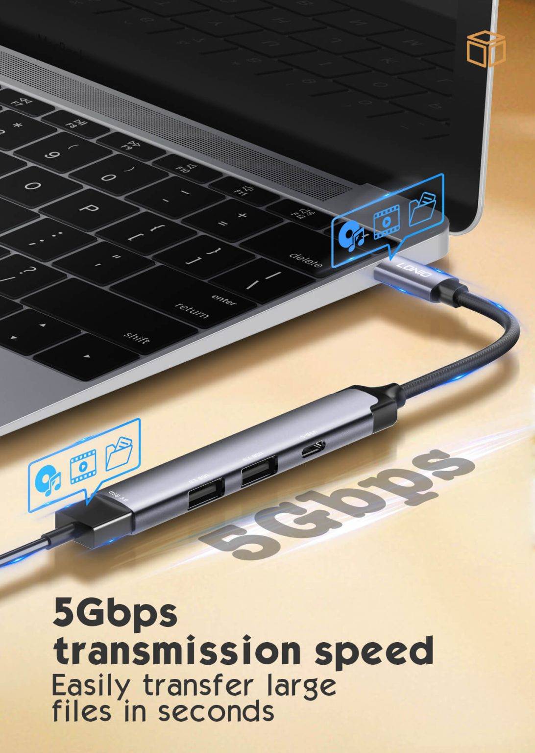 LDNIO DS-34U 4-in-1 USB-C Hub Docking Station