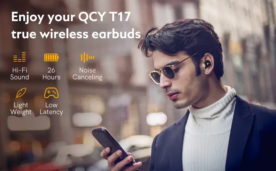 QCY T17 ENC True Wireless Earbuds with Environmental Noise Cancellation