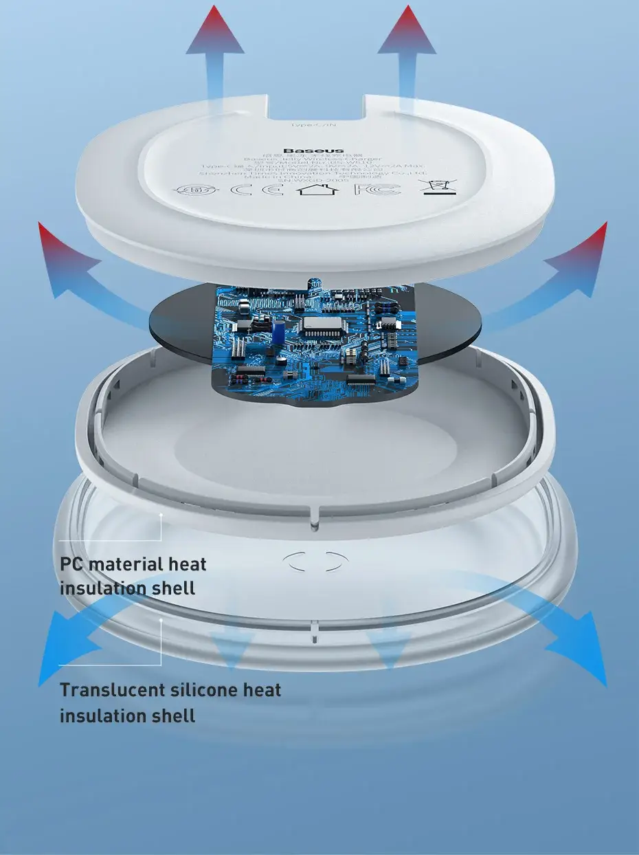 Baseus Jelly BS-W510 15W Fast Wireless Charger Qi-Certified Slim Charging Pad