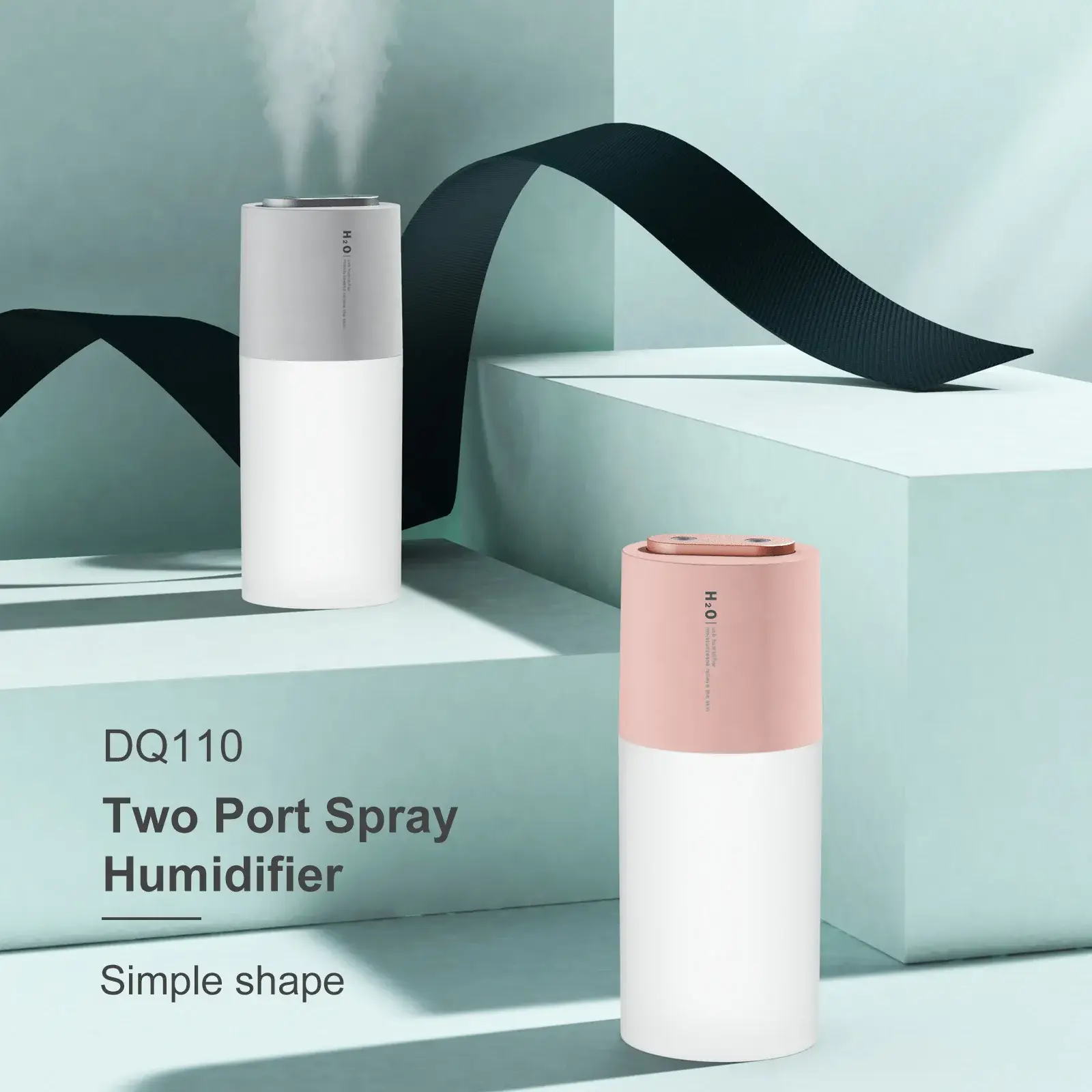 Dual Spray Port Ultrasonic Air Humidifier with LED Light Cool Mist Diffuser