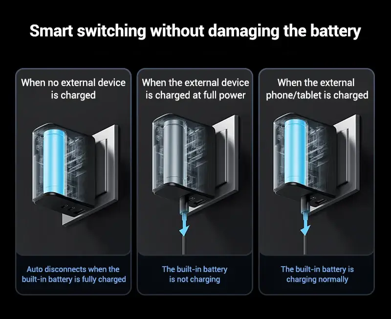 CUKTECH 2-in-1 5000mAh 67W Portable Power Bank with Foldable AC Plug & 22W Output