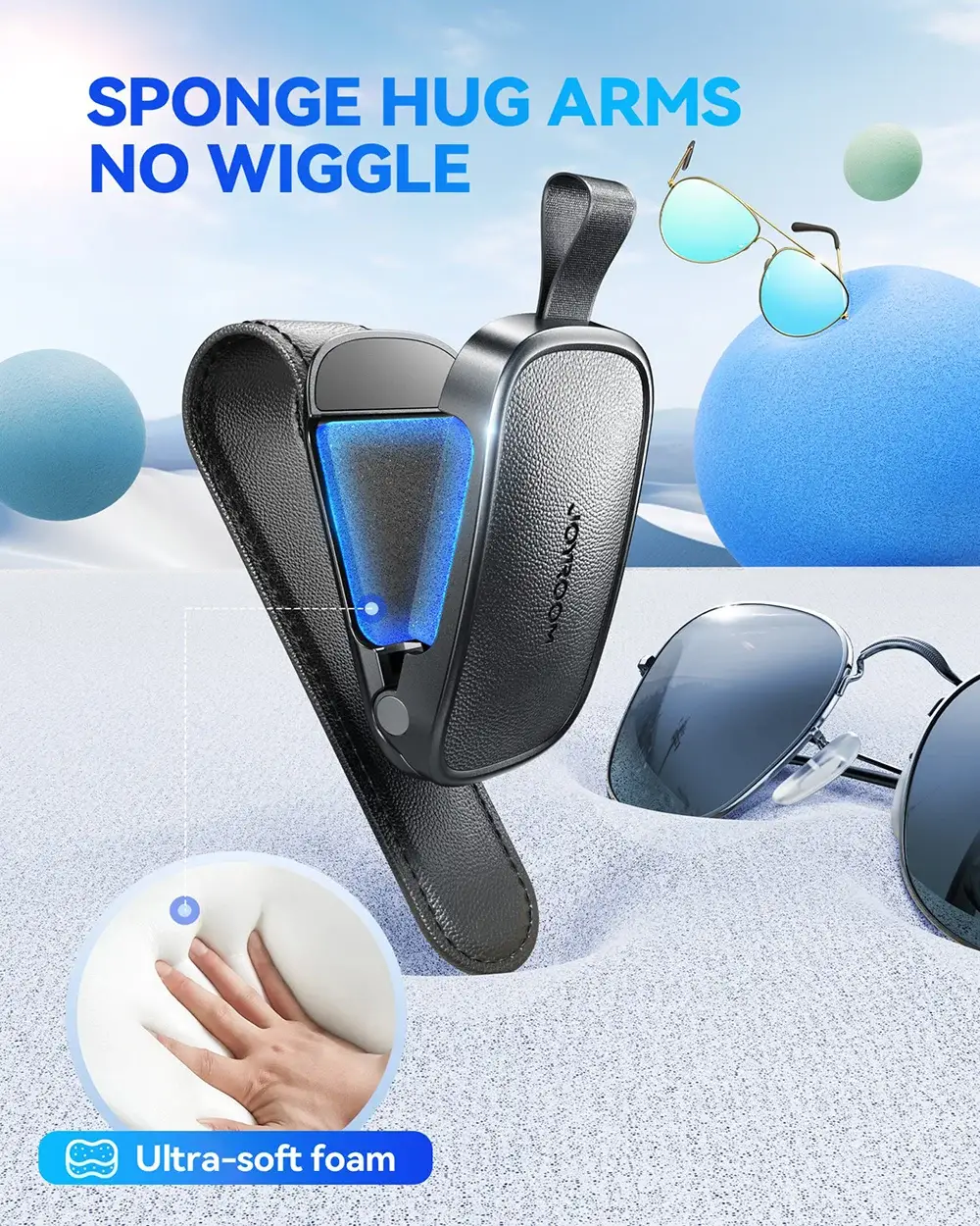 Joyroom JR-ZS511 Magnetic One-Hand Car Visor Sunglasses Holder Clip