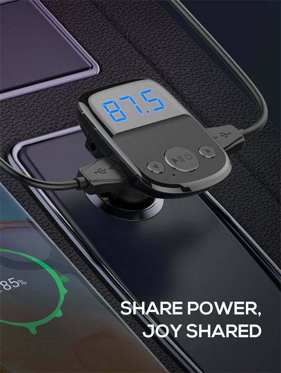 LDNIO C706Q 25W Bluetooth 5.0 Car Charger & FM Transmitter with Music Playback