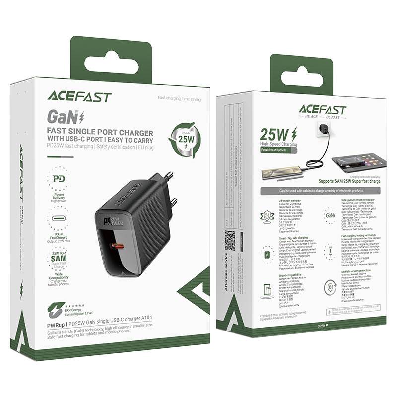 ACEFAST A104 25W PD GaN Fast Charging Wall Adapter