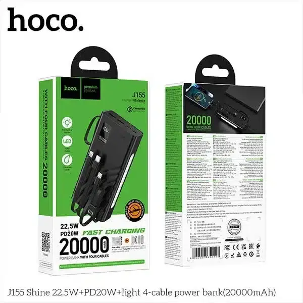 Hoco J155 20,000mAh Power Bank with 22.5W PD Fast Charging