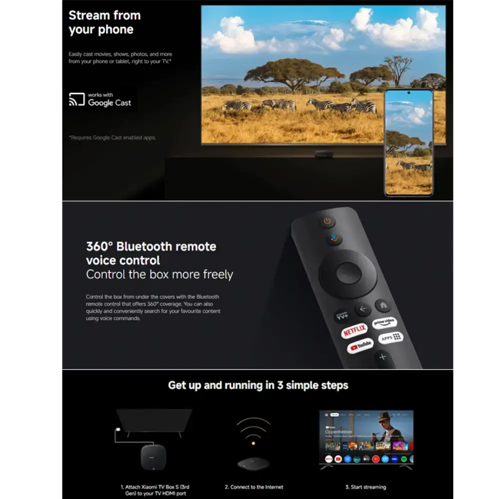 Xiaomi TV Box S (3rd Generation) 4K Ultra HD Streaming Media Player