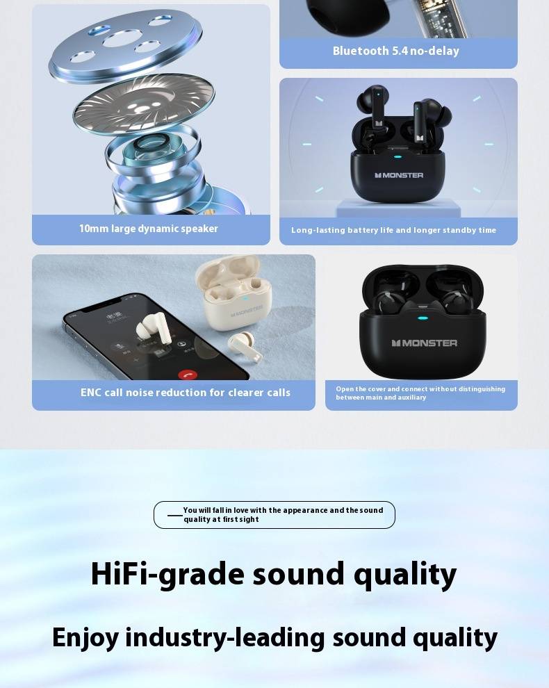 Monster Aura Fit GT17 ANC TWS Bluetooth Earbuds 