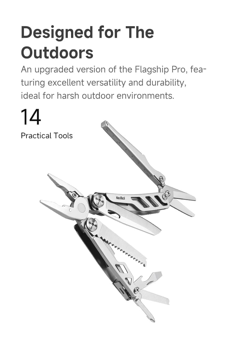 NexTool NE20310 Flagship Max 14-in-1 EDC Multi-Tool with Pliers & Folding Knife