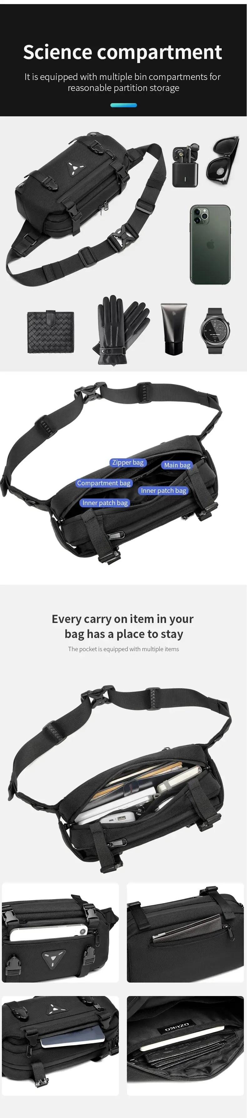 Ozuko 9567 Sales Style MTB Cycling Bag LightWeight Waterproof Sport Waist Bag