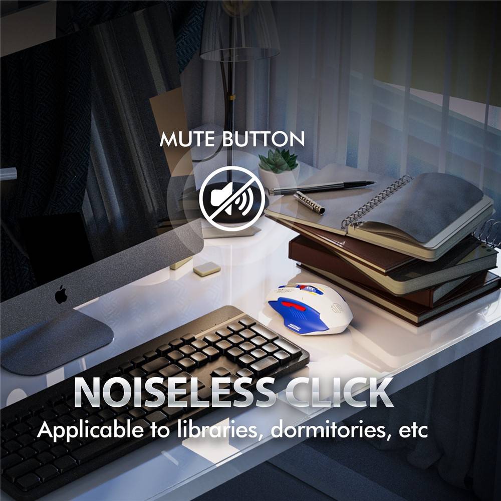 INPHIC F9 Mecha Version Rechargeable 2.4G Wireless Gaming & Office Mouse for Computer and Laptop