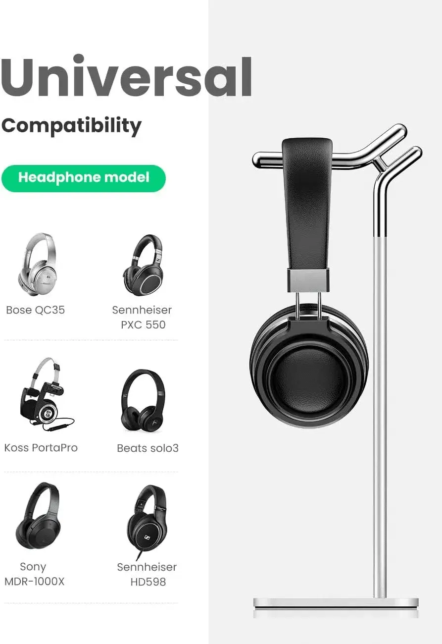 UGREEN LP143 Adjustable Desktop Headphone Stand with Height Adjustment (80701)