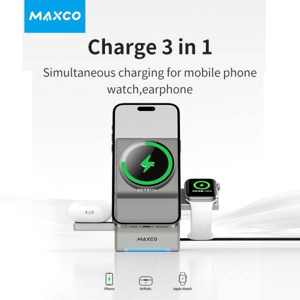 MAXCO Geometry Qi2 3in1 MagSafe Wireless Charger