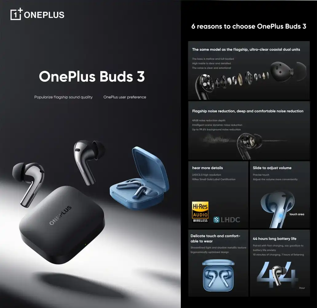 OnePlus Buds 3 ANC True Wireless Earbuds