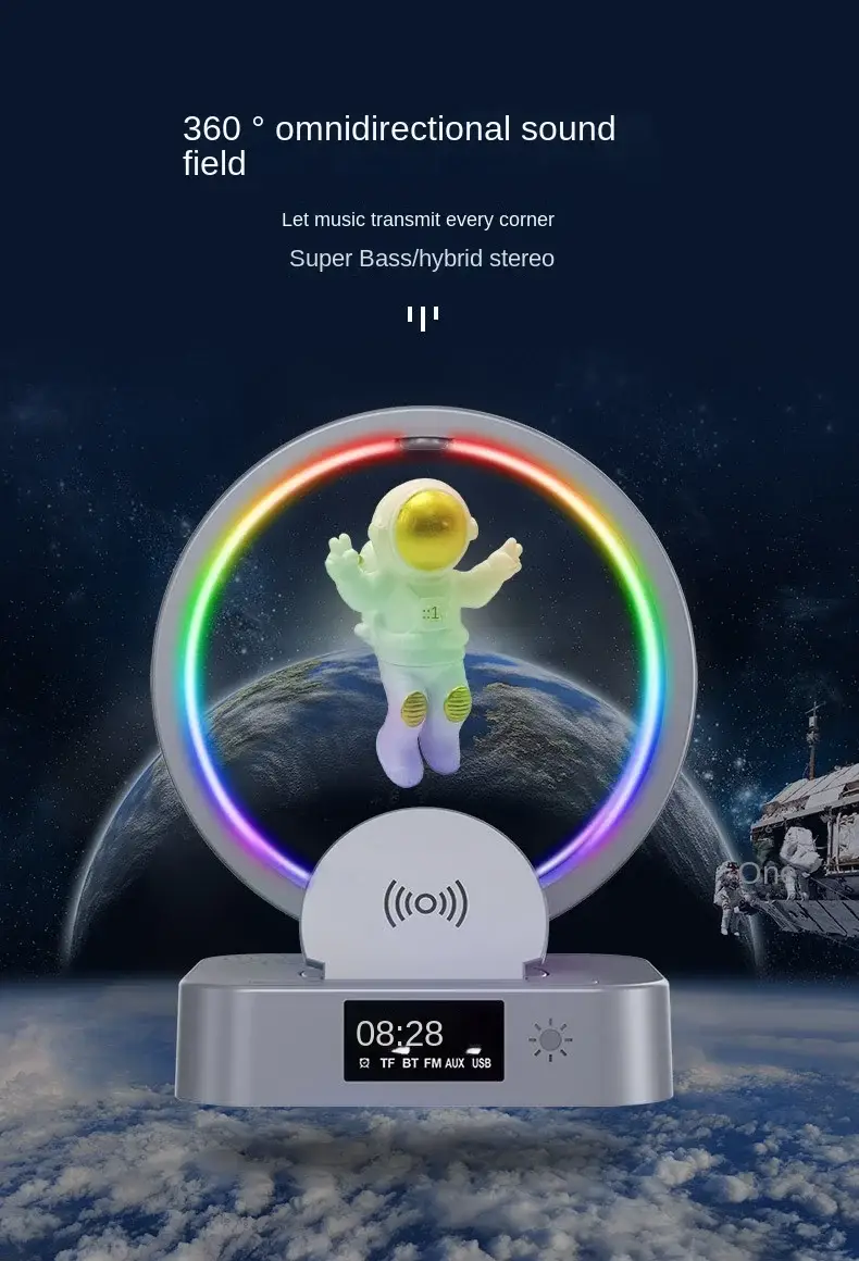Magnetic Levitation Astronaut Bluetooth Speaker with 360° Floating Sound