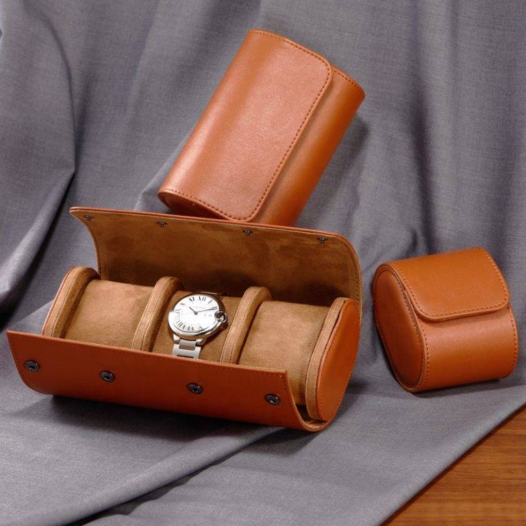 Luxury Vintage Leather Watch Roll 1 Slot Travel Storage Case