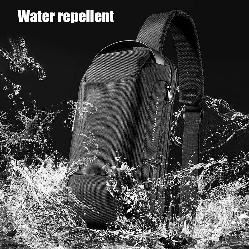 BANGE 22085 Anti-Theft Waterproof Crossbody Chest Bag with USB Charging Port