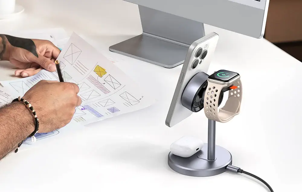 Mcdodo CH-2462 3-in-1 Qi2 15W Wireless Charging Station with 33W Wall Adapter