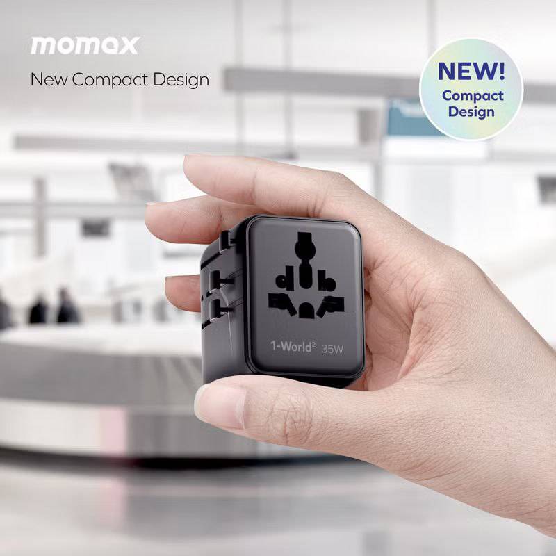 Momax UA27D 1-World² 35W 5-Port Dual AC Universal Travel Adapter