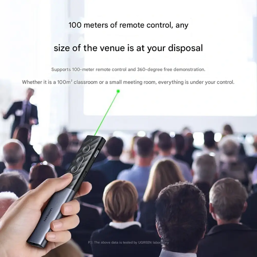 UGREEN LP386 Wireless Rechargeable Green Laser Pointer Presentation Remote – 20470