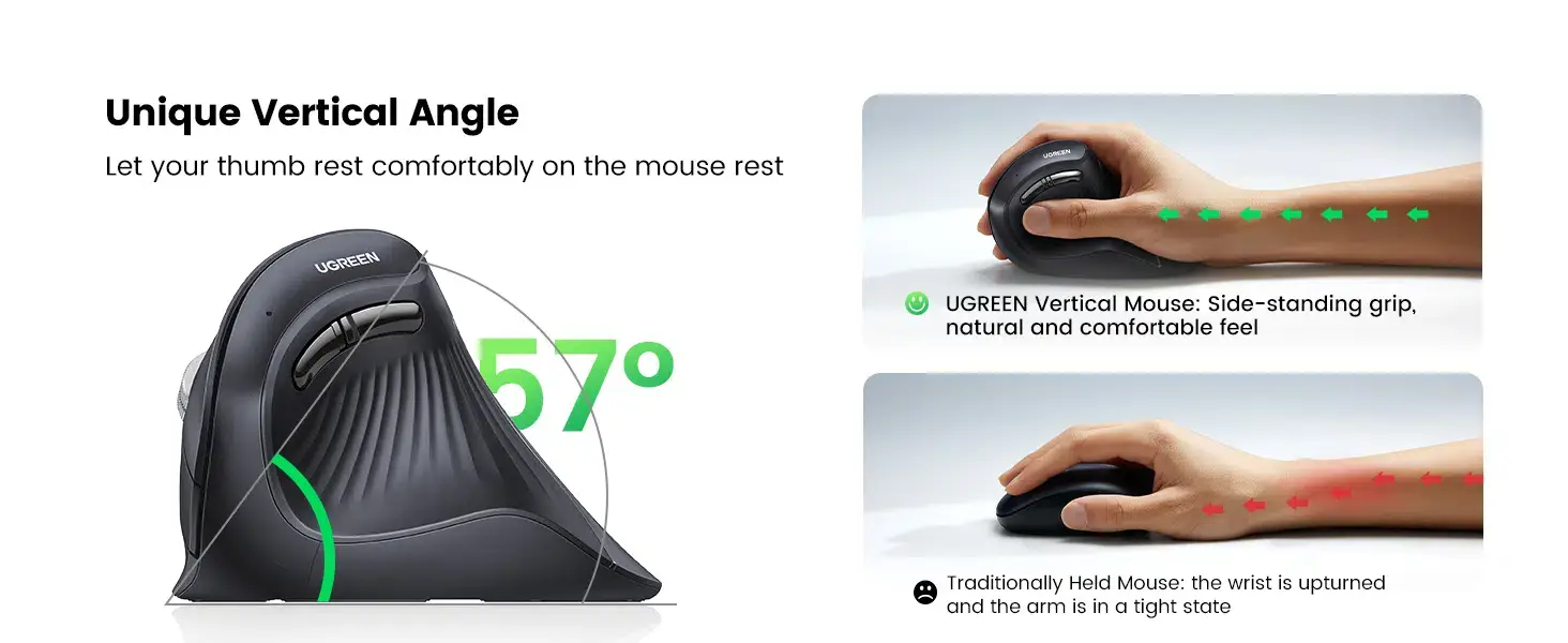 Ugreen MU008 Multi-Mode Vertical Wireless Mouse