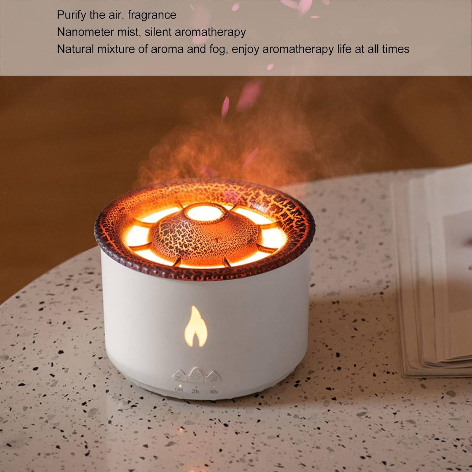 Volcanic Aroma Diffuser Air Humidifier Portable 360ml Usb Night Light Sprayer