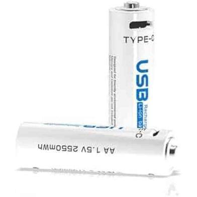 AiVR 4-Pack USB-C Rechargeable AA Batteries - 2550mWh with Type-C Charging