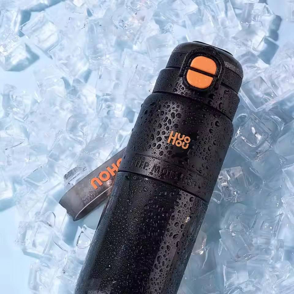 Huohou 750ml Motivational Leak-Proof Reusable Water Bottle for Sports & Fitness