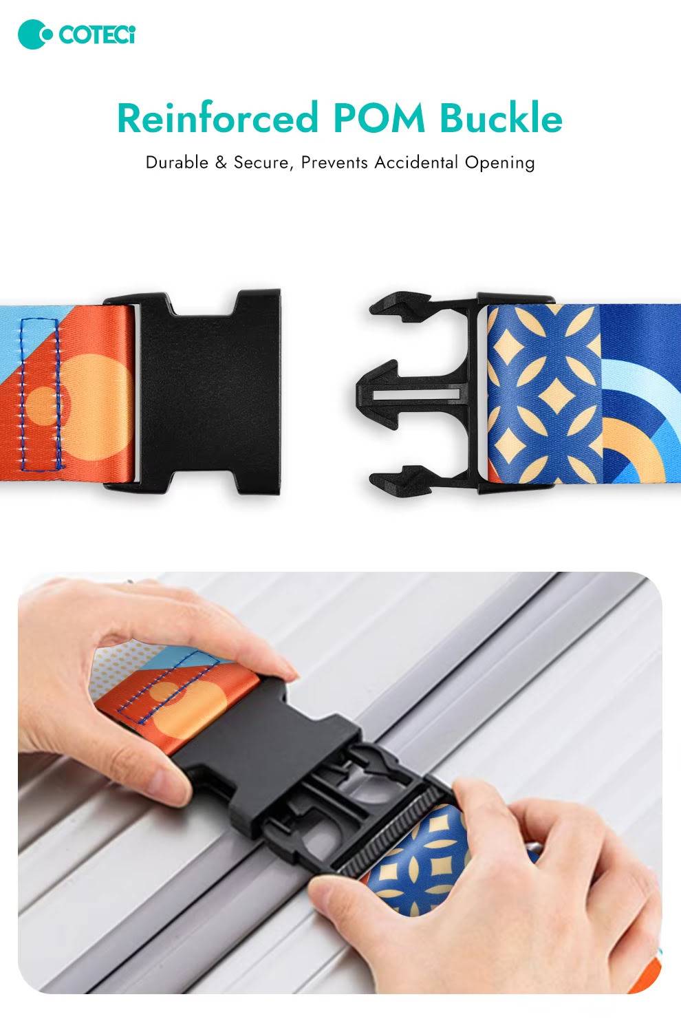 COTECi OT-006 Anti-Theft Luggage Strap with TSA Combination Lock & Luggage Tag Set