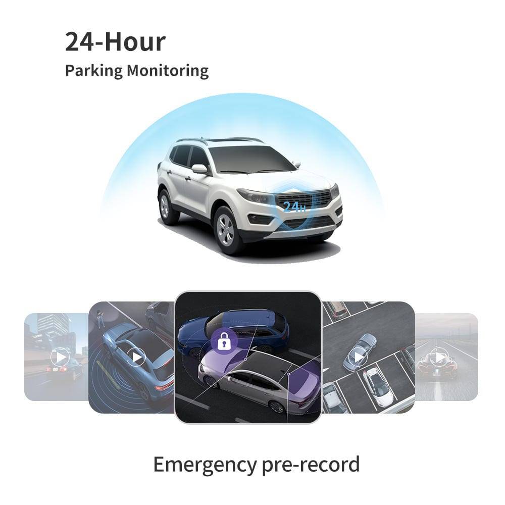 Protap M1 4K Dual Dash Cam with 1080P Rear View WiFi and Front & Rear Car Security Recording System