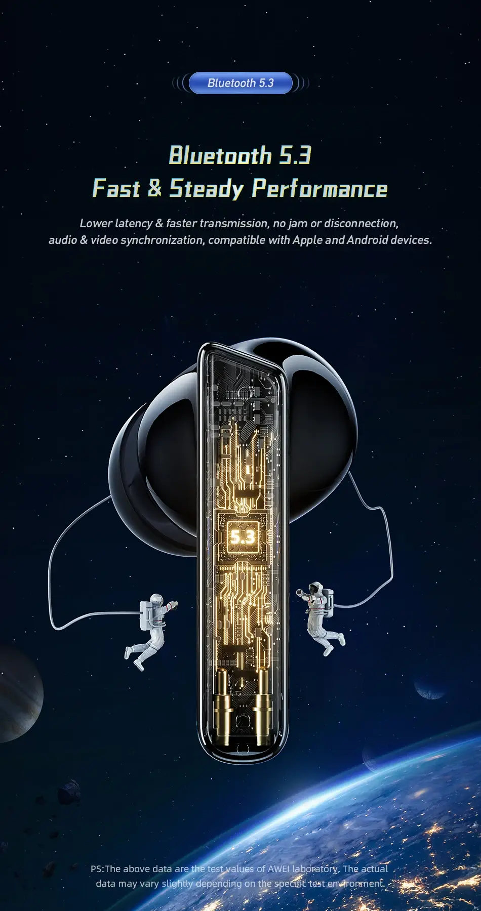 Awei T52 ANC True Wireless Bluetooth Earbuds