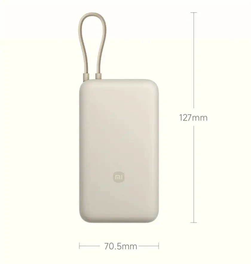 Xiaomi 33W 20000mAh Power Bank with Integrated Charging Cable