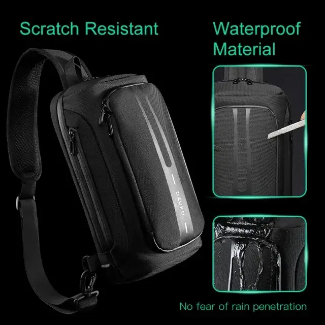 Ozuko 9315 Men's Mini Crossbody Shoulder Bag Compact Anti-Theft Travel Messenger